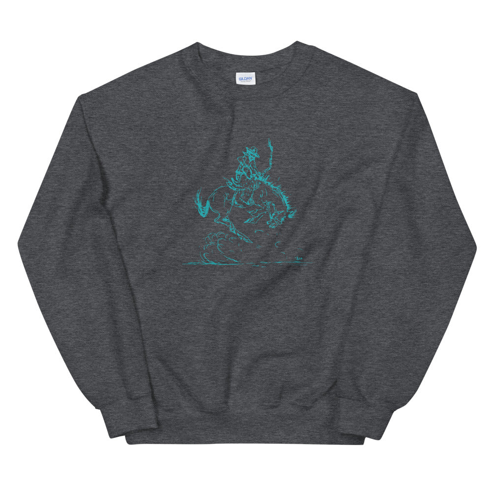 Crewneck | Turquoise Bronc