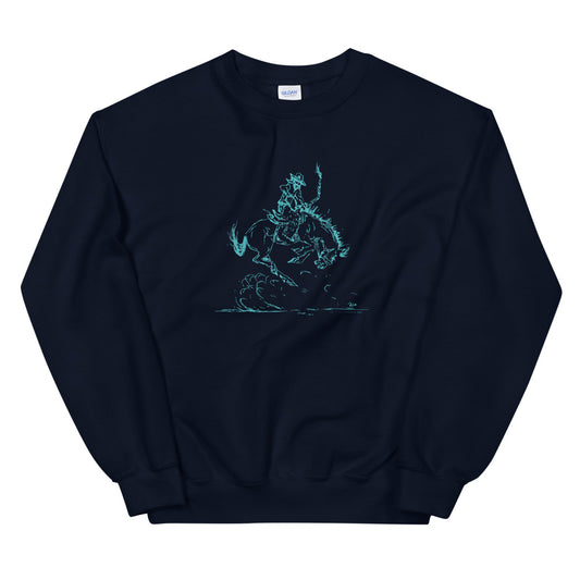 Crewneck | Turquoise Bronc